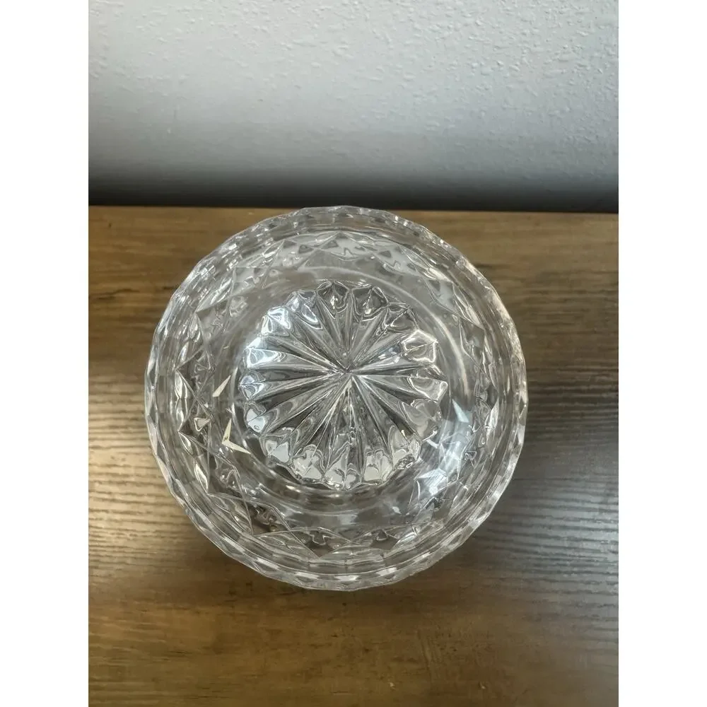 Beautiful Astor Antique Crystal Biscuit Barrel or Candy Jar Diamond Cut 7.5”